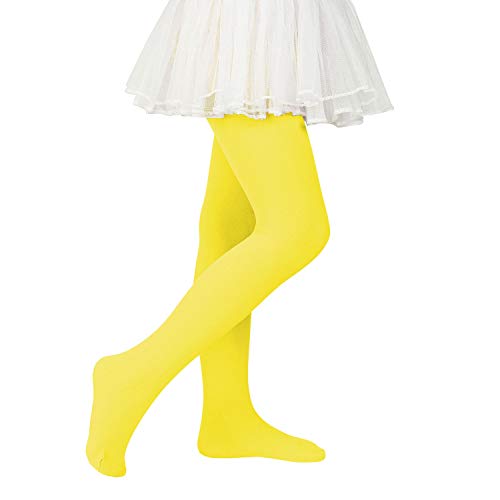 Zando Ballettstrumpfhose Kinder Mädchen Elastisch Strumpfhose Baby Tanzstrumpfhose Anti-Rutsch Atmungsaktiv Socken Kinder Christmas Socks Halloween Socken Gelb 6-9 Jahre (Tag Size L) von Zando