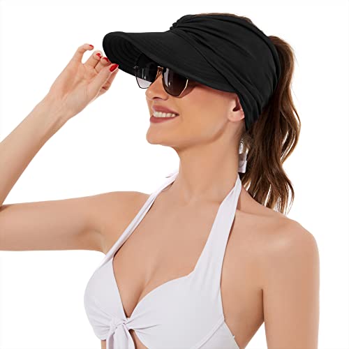 Zando Cap Damen Basecap Damen Hüte, Mützen & Caps Für Damen Cap Damen Sommer Schirmmütze Damen Visor Cap Damen Uv Schutz Hut Baseball Caps Für Damen Basecap Damen Sommer Regenschirm Hut Schwarz von Zando