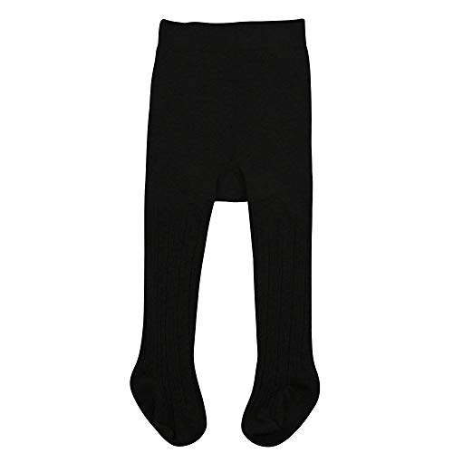 Zando Strumpfhose Baby Mädchen, Krabbelstrumpfhose Baby, Thermo Strumpfhose Kinder, Ballettstrumpfhose Mädchen, Baby Leggings, 1 Paar, Schwarz, (Tag Size S) von Zando