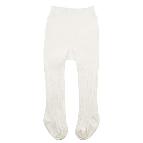 Zando Strumpfhose Baby Mädchen, Krabbelstrumpfhose Baby, Thermo Strumpfhose Kinder, Ballettstrumpfhose Mädchen, Baby Leggings, 1 Paar, Weiß, 1-2 Jahre (Tag Size L) von Zando