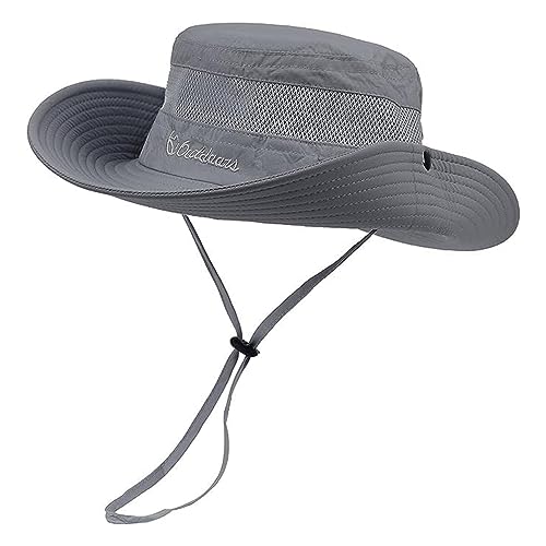 Zando Outdoor Sonnenhut UV Schutz Sommer Sonnenhut Unisex für den Außenbereich Boonie hat Fischerhut Herren Dunkelgrau Einheitsgröße von Zando