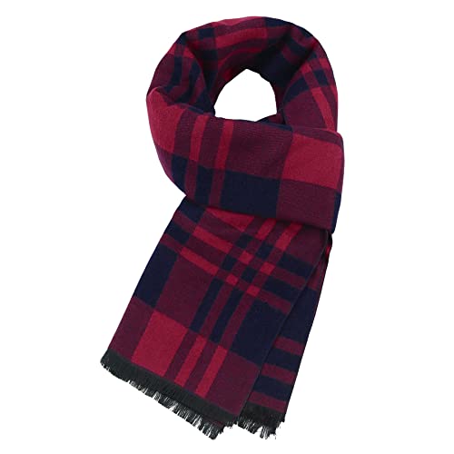 Zando Schal Schwarz Herren Winter, Herrenschal Winter, Winterschal Weihnachtsschal Herren, Schal Männer, Men Scarf, Rot & Schwarz, Einheitsgröße von Zando