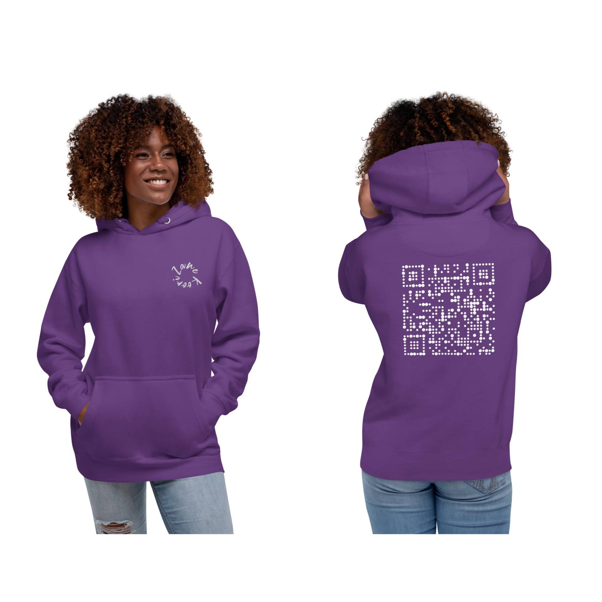 Premium Branded Unisex Kapuzenpullover - Sonderedition | Zane Koori Gesticktes Logo & Rückseite Qr-Code-Print, Streetwear-Geschenk Für Ihn Sie von ZaneKooriDesigns