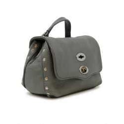 Zanellato Graue Leder Postina Baby Schultertasche von Zanellato