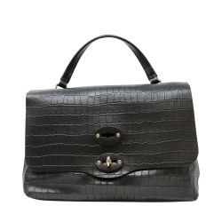 Zanellato Schwarze Leder Postina S Handtasche von Zanellato