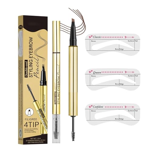 Augenbrauenstift | 4-Gabel wasserdichter Augenbrauen Make-up Gel Stift - Lang anhaltende schweißfeste Damenkosmetik und Schönheitszubehör für täglichen Einsatz, Fitnessstudio, Sportaktivitäten, von Zankie