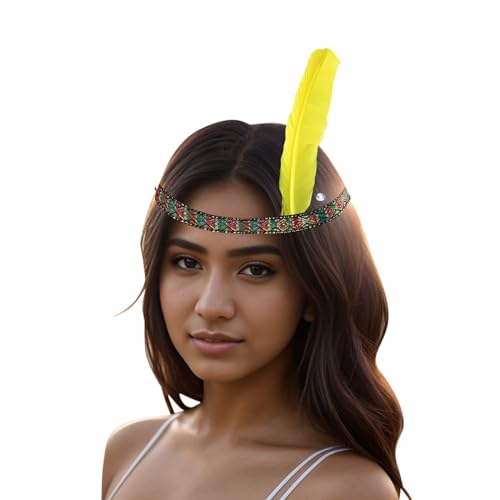 Feder Haarreif Haarband Für Frauen Und Mädchen, Fascinator Buntes Feder Stirnband 20er Jahre Kopfschmuck Elastisches Haarband Stilvolle Festival Stirnband Für Cosplay/Karneval Federstirnband von Zannycn