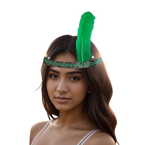 Feder Haarreif Haarband Für Frauen Und Mädchen, Fascinator Buntes Feder Stirnband 20er Jahre Kopfschmuck Elastisches Haarband Stilvolle Festival Stirnband Für Cosplay/Karneval Federstirnband von Zannycn