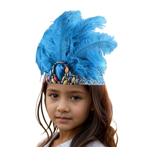 Feder Haarreif Haarband Für Frauen Und Mädchen, Stilvolle Festival Stirnband Elastisches Haarband Fascinator Buntes Feder Stirnband 20er Jahre Kopfschmuck Für Halloween/Karneval Federstirnband von Zannycn