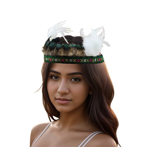 Haarband Mit Federn Für Frauen Und Mädchen, Fascinator Buntes Feder Stirnband Elastisches Haarband 20er Jahre Kopfschmuck Stilvolle Festival Stirnband Für Fasching/Karneval Federstirnband von Zannycn