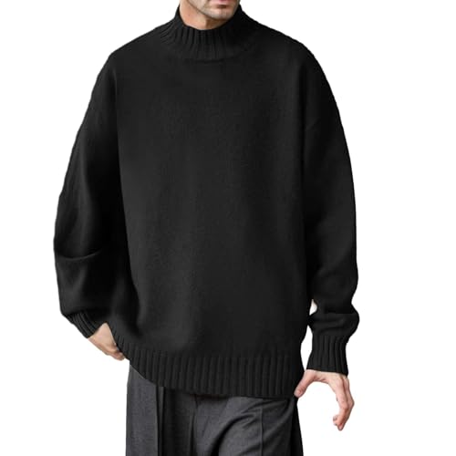 Zannycn Herren Strickpullover, Herren Pullover Mit Rollkragen Slim Fit Langarmshirt Freizeit Männer Pullover Basic Sweatshirt Warmer Winterpullover Winter Rollkragenpullover Feinstrick Sweater von Zannycn