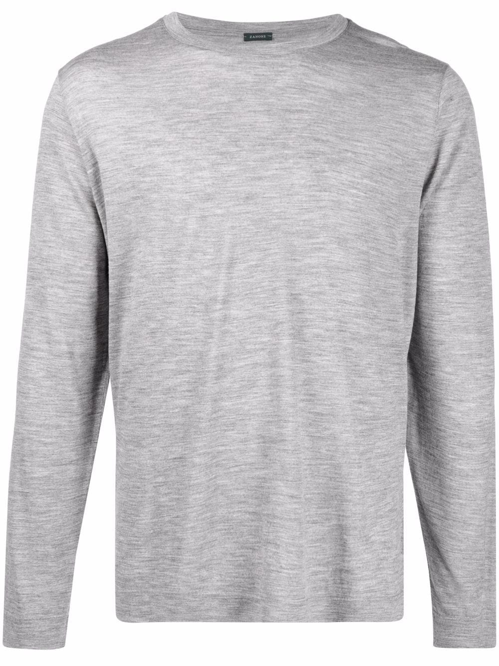 Zanone Meliertes Jersey-T-Shirt - Grau von Zanone