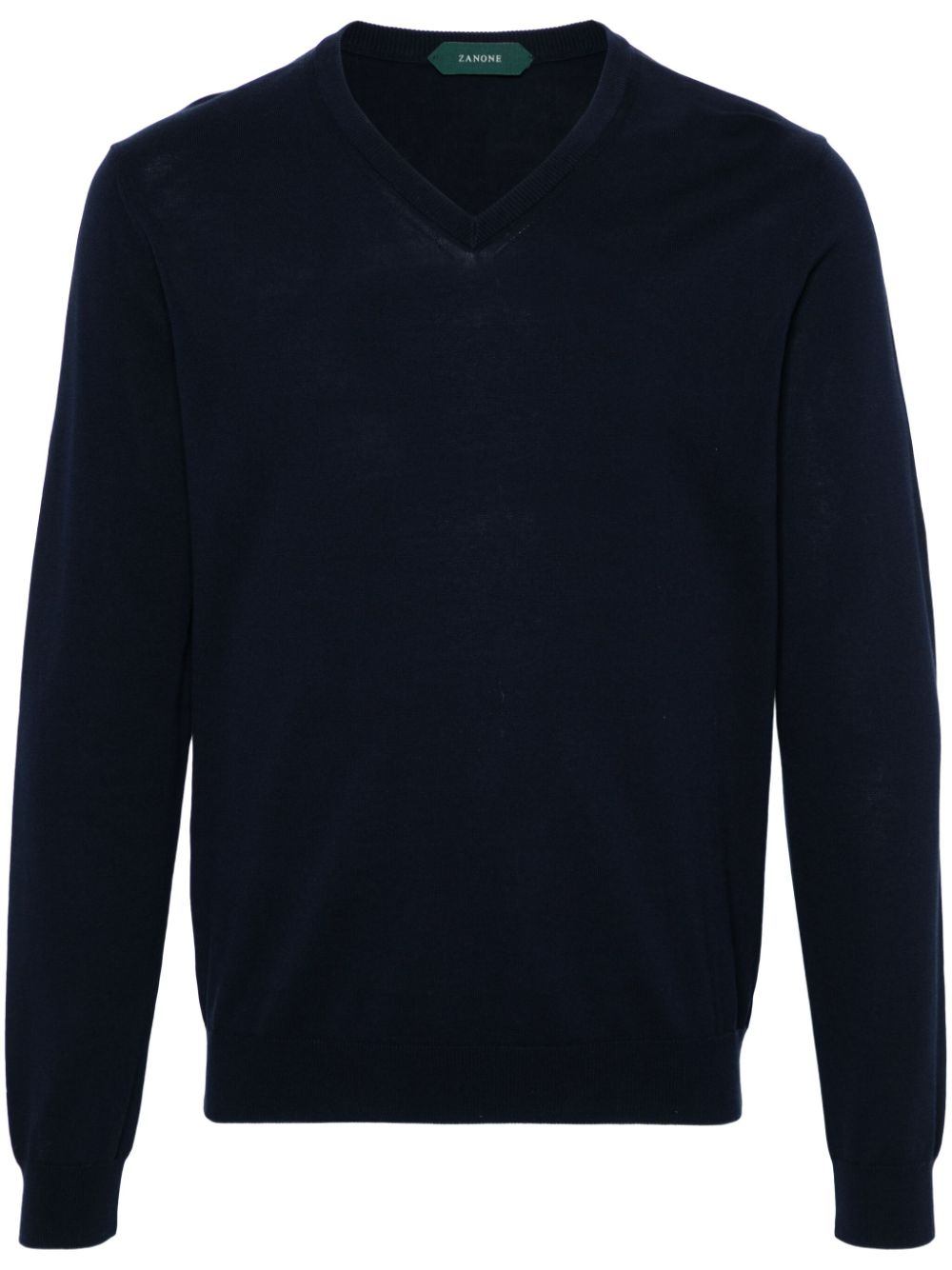 Zanone V-neck cotton jumper - Blau von Zanone