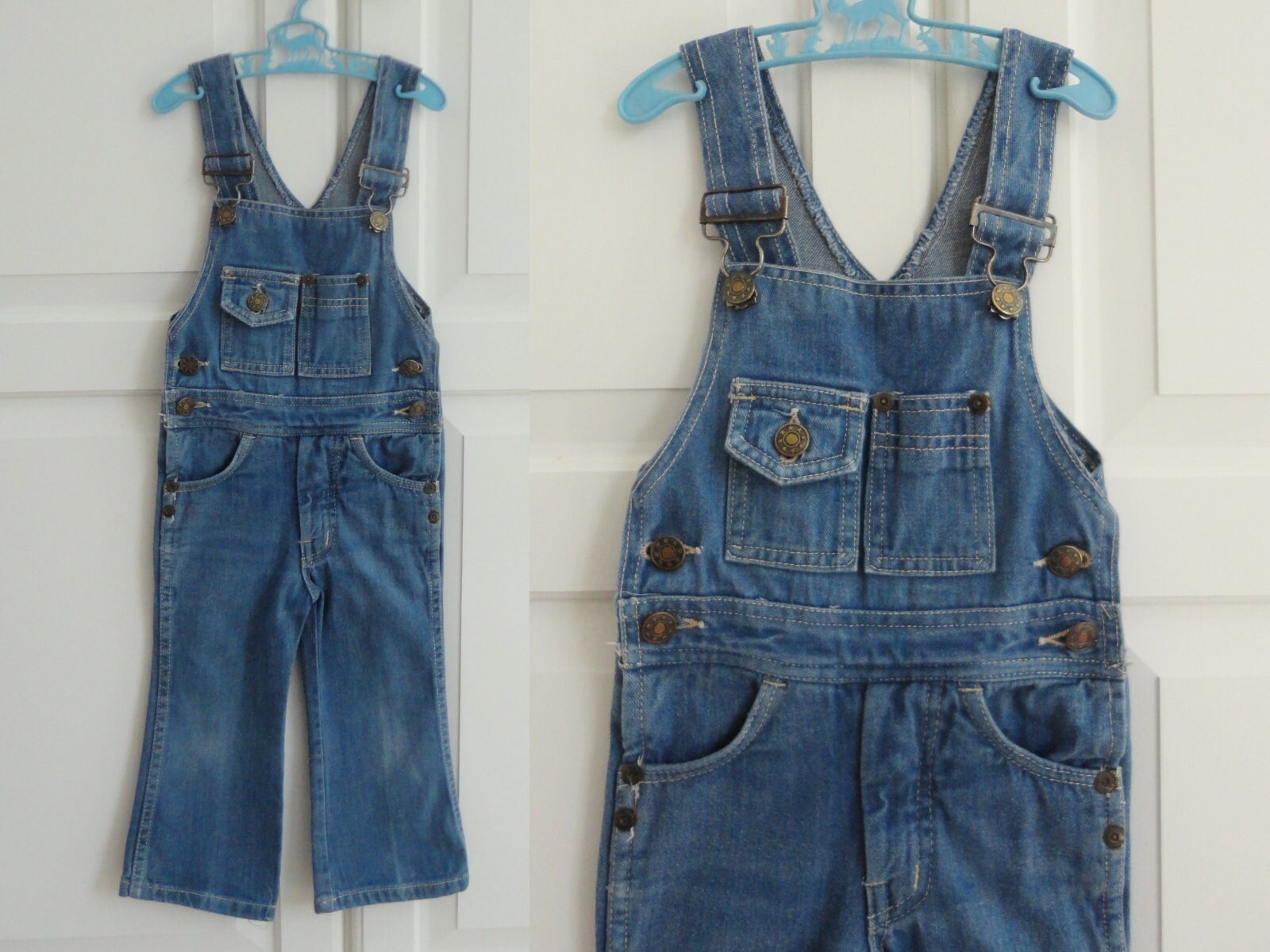70S Vintage Denim Overall // Fdb Größe 86 100% Baumwolle Unisex von Zappasvintagekids