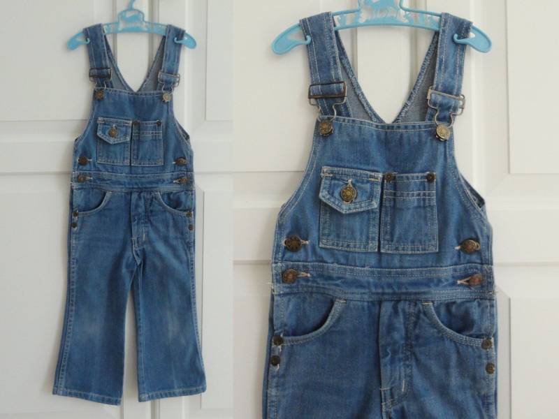 70S Vintage Denim Overall // Fdb Größe 86 100% Baumwolle Unisex von Zappasvintagekids