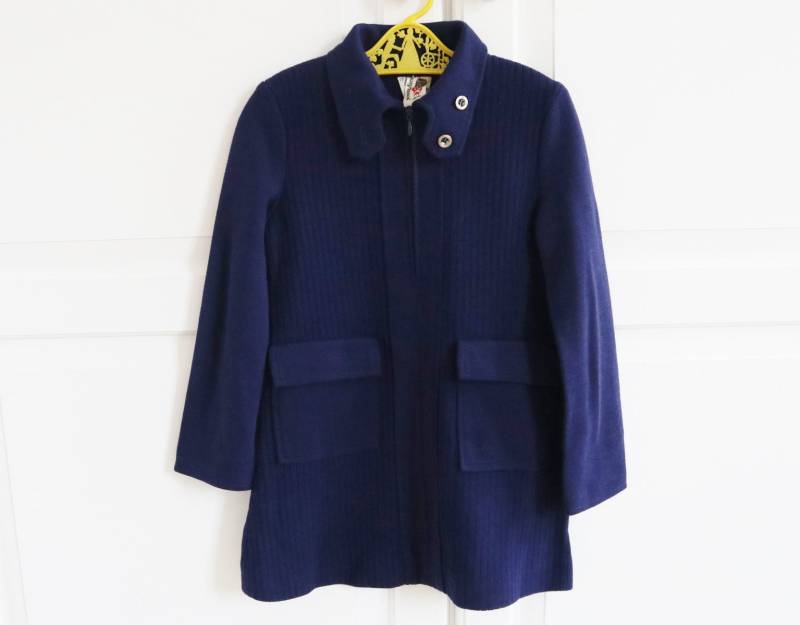 Cooles Dunkelblaues 70S Mädchenkleid // Junger Däne Teddybär Größe 120 Jersey Made in Denmark von Zappasvintagekids