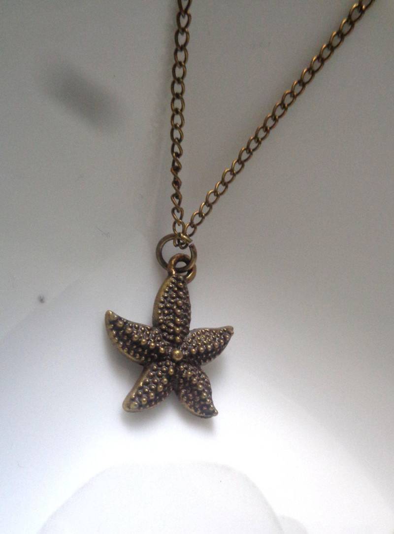 Antike Messing Seestern Anhänger Halskette - 17 " von ZareenDesigns
