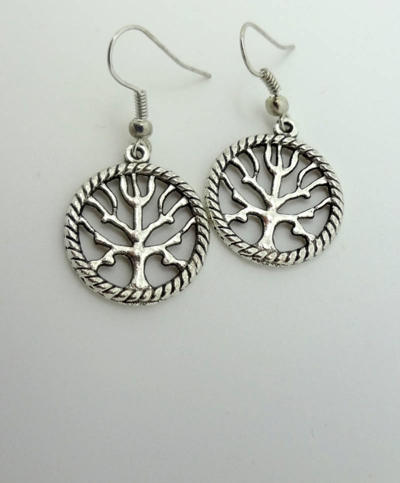 Antike Silber Baum Des Lebens Baumeln Ohrringe von ZareenDesigns