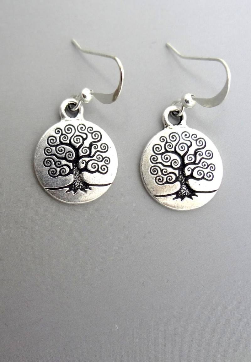 Antike Silber Baum Des Lebens Baumeln Ohrringe von ZareenDesigns