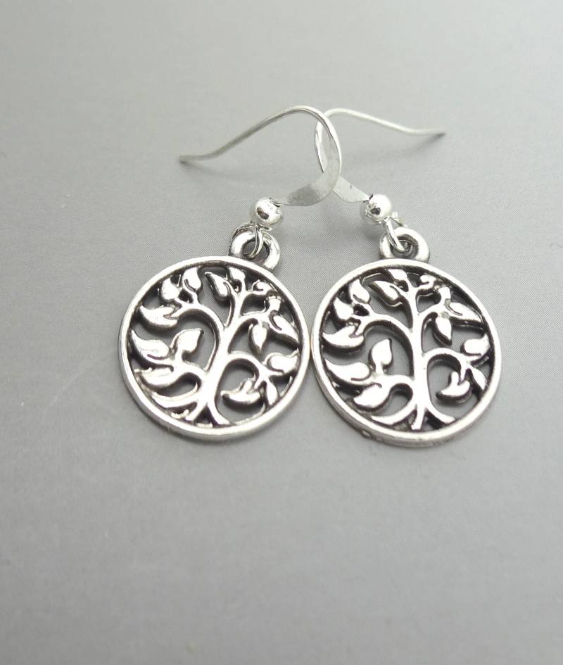 Antike Silber Baum Des Lebens Baumeln Ohrringe von ZareenDesigns
