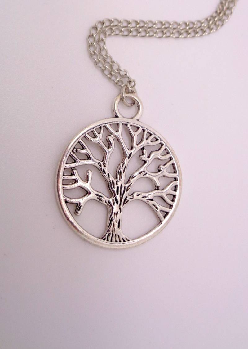 Baum Des Lebens-Halskette Antiker Silberner Anhänger, 17-Zoll-Kette von ZareenDesigns