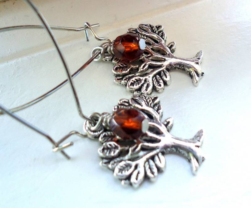 Baum Des Lebens Ohrringe Antik Silber Ton Kidney Wire von ZareenDesigns