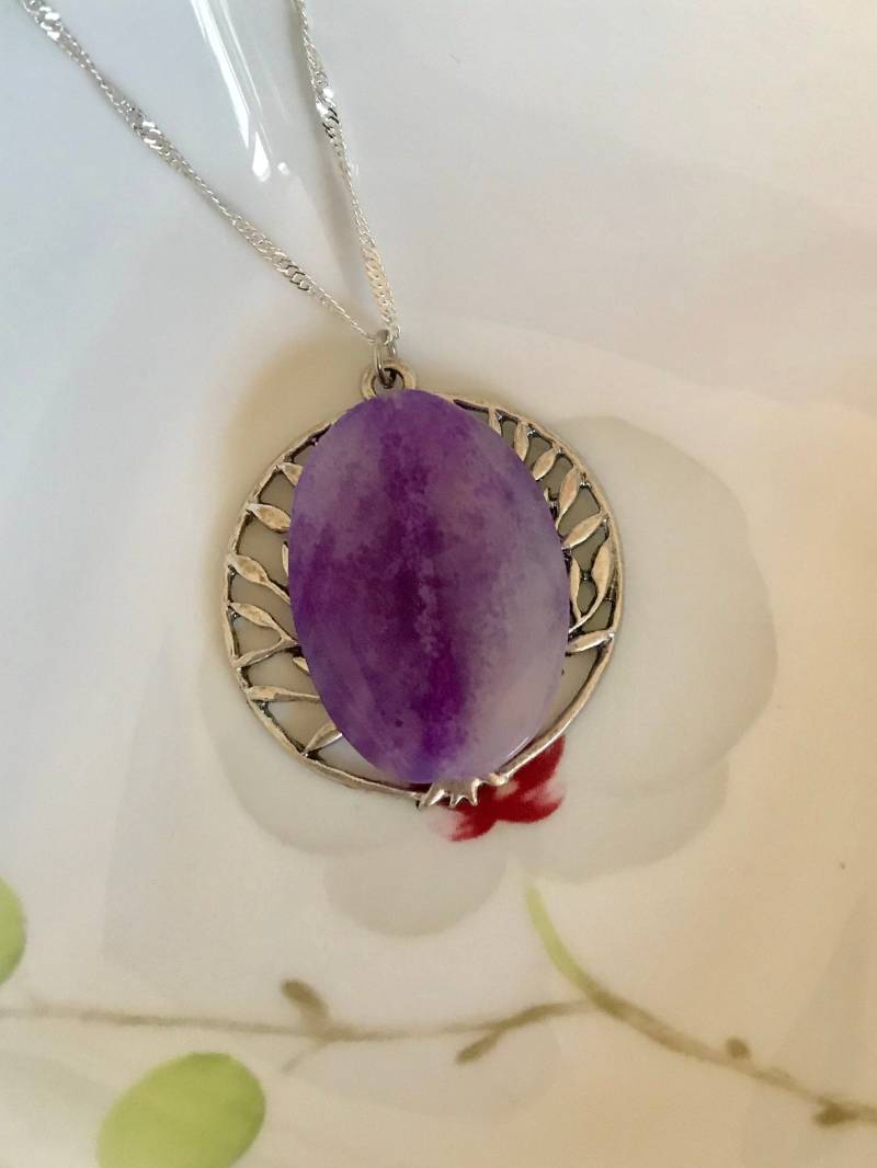 Dragon Vein Achat Baum Des Lebens Anhänger Halskette von ZareenDesigns