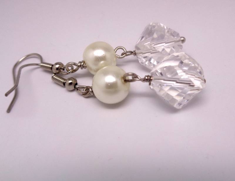 Elfenbein Perle Kristall Ohrringe Braut Hochzeit Schmuck Elfenbein Perle Kristall Ohrringe Braut Hochzeit Schmuck von ZareenDesigns