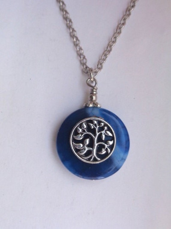 Halskette Mit Drachenader Achat Halskette Baum Des Lebens Anhänger von ZareenDesigns