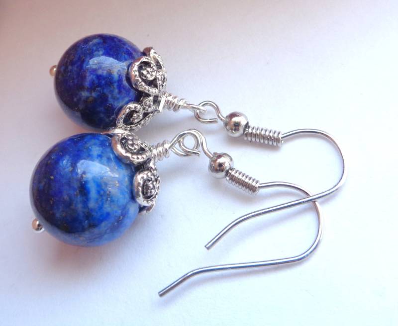 Lapis Lazuli Ohrringe Antike Silber Filigree von ZareenDesigns
