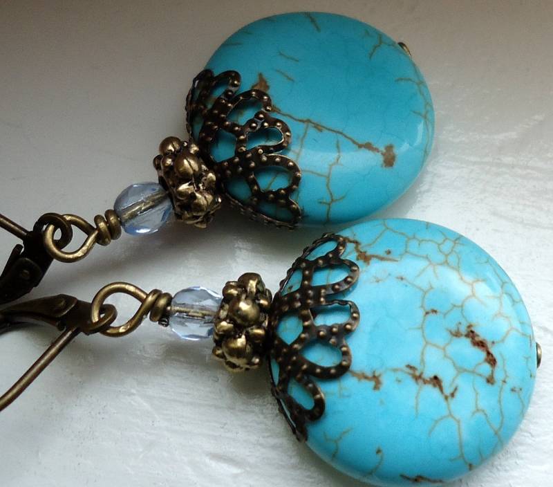 Türkis Ohrringe, Schmuck, Brautjungfern-Geschenk von ZareenDesigns