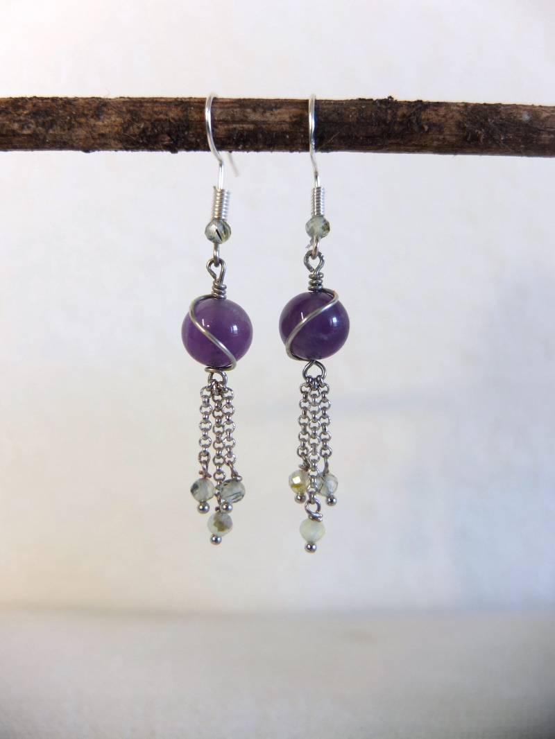 Elegante, Violette Hängeohrringe, Aphrodite Elegante, Violette Hängeohrringe, Aphrodite von ZarisMythCreations