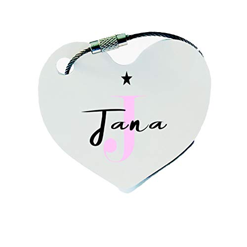 Schlüsselanhänger mit Namen personalisiert | Schlüsselanhänger Auto | Geschenkidee Partner Liebe mit Gravur (Monogramm rosa) von Zarto