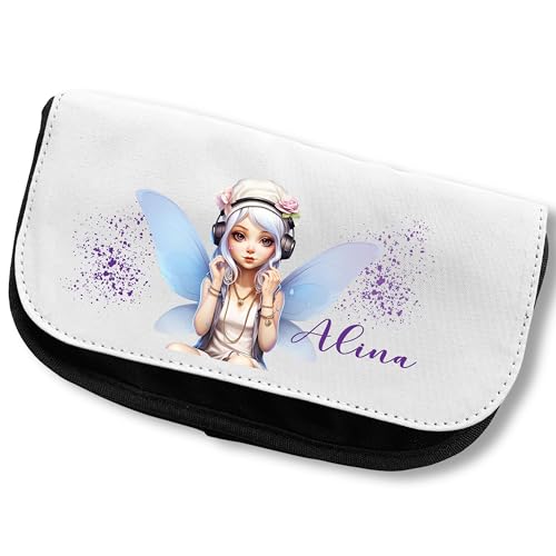 Zarto Federmäppchen Mädchen personalisiert - Mäppchen mit großem Innenfach - Praktisches Stifteetui für Schule - Federmappe Federtasche Etui - Pencil Case Aesthetic Schlamppermäppchen (Alina) von Zarto