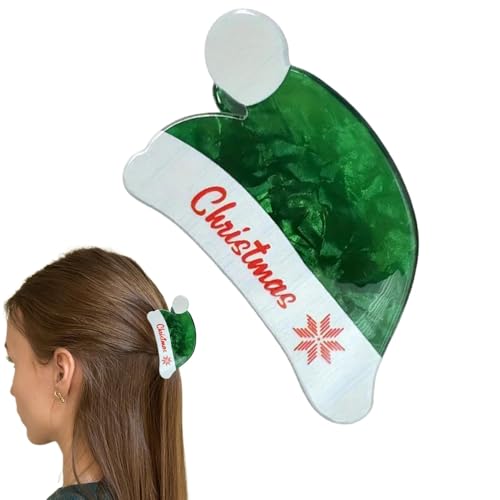 Zasdvn Cute Christmas Hat Claw Clip, Weihnachtsmütze, Weihnachts Haarschmuck, Haarclip Nikolausmütze Mütze Nikolaus Clip, Dutt Haar Pferdeschwanz Haar Starker Halt Clips, Schöne Haarspangen von Zasdvn