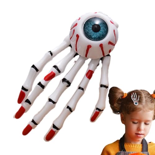 Zasdvn Halloween Skelett Haarspange,Skelett Hand Haarspange | Goth Haarschmuck | Augapfel Mädchen Haarschmuck Mode Punk Rock Teufelskralle, für Party Halloween Frauen Mädchen von Zasdvn
