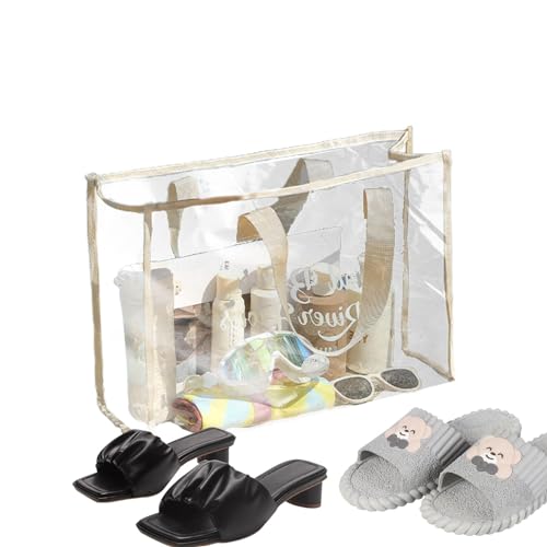 Zasdvn Transparente Tasche,Transparente Strandtasche | Große transparente Tragetasche - Große transparente PVC-Tragetasche für den Außenbereich, Pool, Langer Schultergurt, transparente wasserdichte von Zasdvn