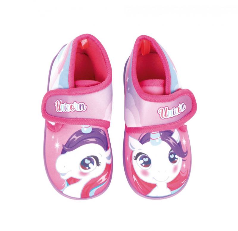 Zaska Einhorn Hausschuh Mädchen Pantoffel mit Klettverschluss Gr. 22-27 von Zaska
