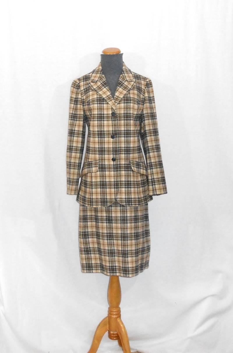 3 Teiliger Anzug Vintage Pendleton Rock Set Wollanzug Frauen Outfit Größe 13 von ZasuVintage