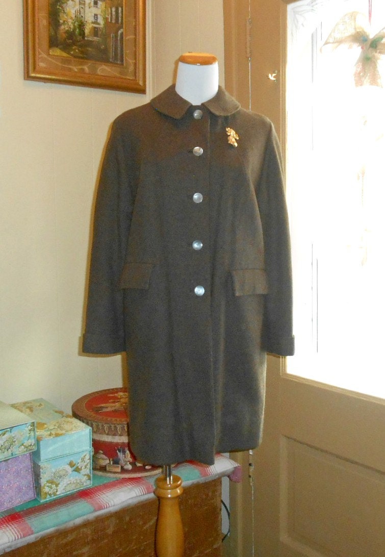 Braune Adrette Mantel Herbst Damen Vintage Größe 12 von ZasuVintage