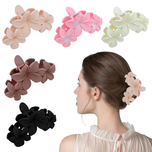 5 Stück Große Blumen Haarklammer, Stilvolle Haarspange Blume Rutschfestes Jaw Clips, Starker Halt Haarklammer für Dickes Mittlere Haar, Haarstyling Zubehör für Frauen Damen 5 Stück Große Blumen Haarklammer, Stilvolle Haarspange Blume Rutschfestes Jaw Clips, Starker Halt Haarklammer für Dickes Mittlere Haar, Haarstyling Zubehör für Frauen Damen von Zatixbu