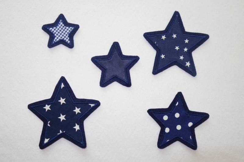 5 Aufnäher Sterne Blau 5 Aufnäher Sterne Blau von Zaubergenaeht