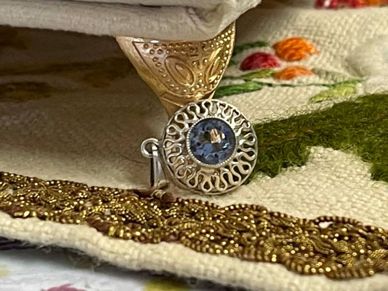 Anhänger Aquamarin Silber Selten Rund Stein Glanz Schein Himmelblau Extravagant Verspielt Geschenkidee Liebe von ZauberhaftMarvelous