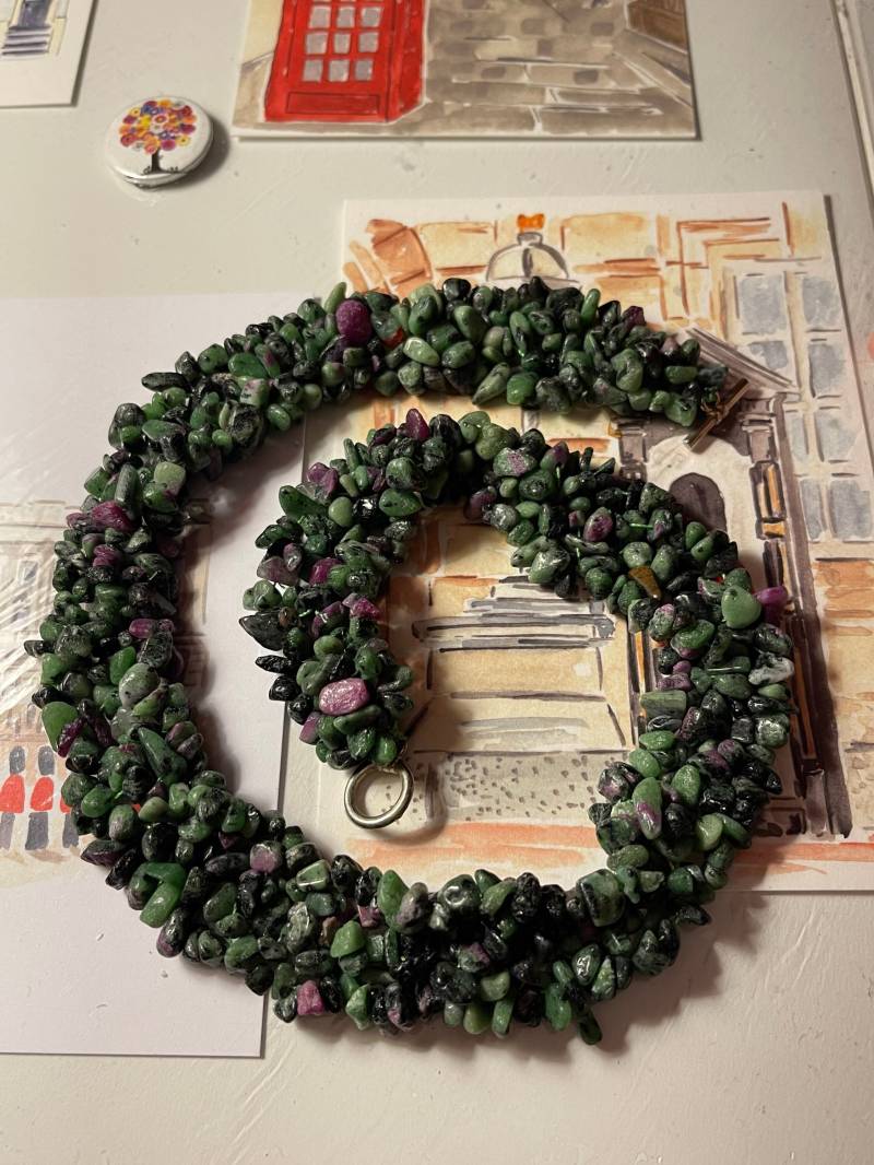 Chrysokoll Halskette Collier Auffallend Grün Violet von ZauberhaftMarvelous