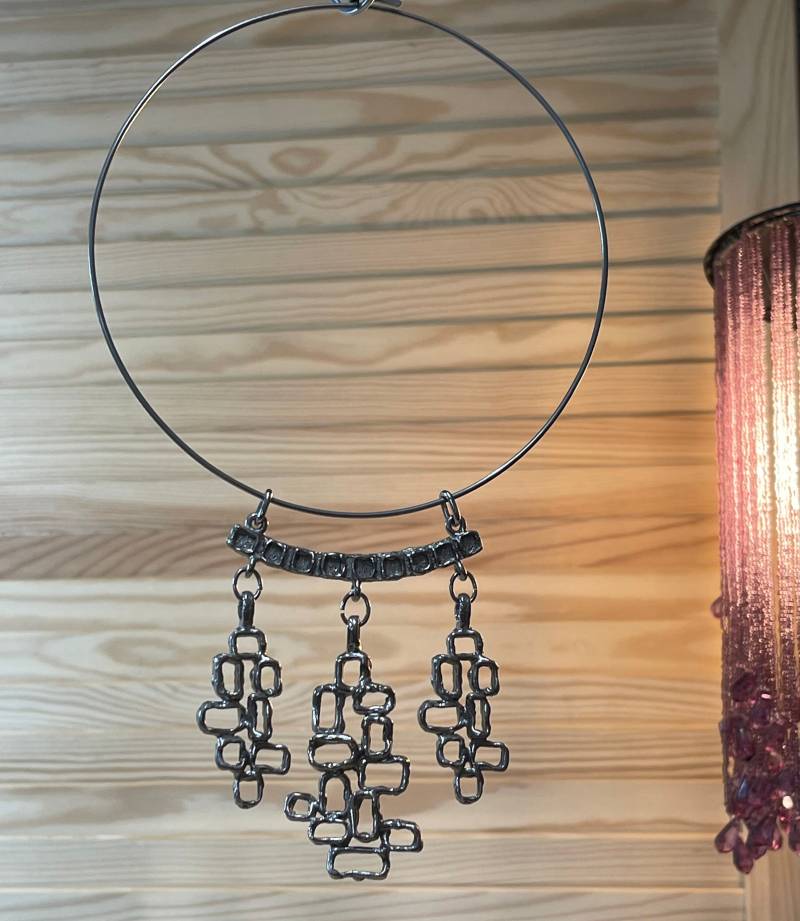 Collier Silber Kunsthandwerk Sehr Außergewöhnlich Ausgefallen Einzelstück Unikat Massiv Hingucker Extravaganz Halsreifen von ZauberhaftMarvelous