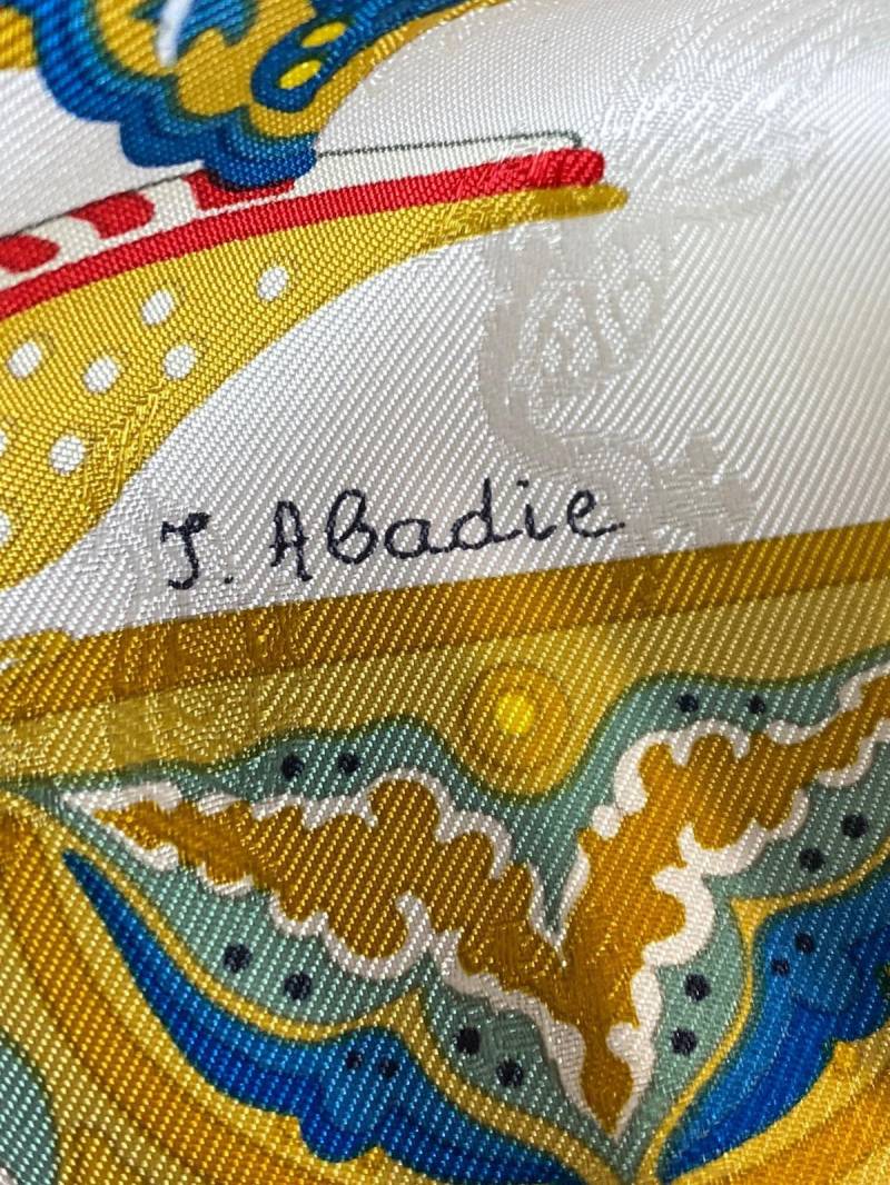 Hermes Paris Tuch Jacquard Twillseide „Les Ciels Byzantines" Julia Abadie Wie Neu Außergewöhnlich Gold Collectible Selten Sammlerstück Rare von ZauberhaftMarvelous