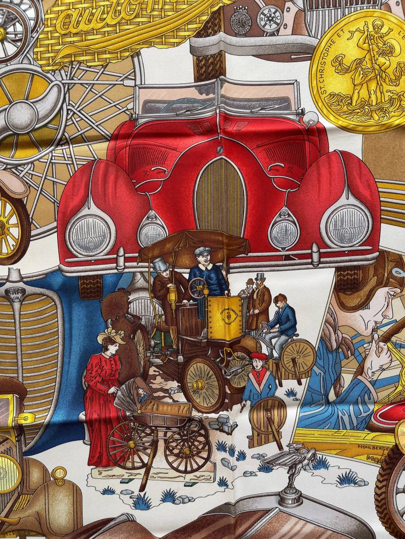 Hermes Seidentuch Tuch Automobile Joachim Metz 1996 Unique Einzige Auflage Rumble Seat Duesenberg Jaguar Christophorus Wheels Oldtimer Rar von ZauberhaftMarvelous