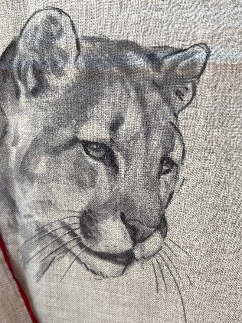 Hermes Tuch Dans L Atelier De Robert Dallet Groß 140 cm Stola Carre Geant Tiger Leopard Skizzieren Malen von ZauberhaftMarvelous