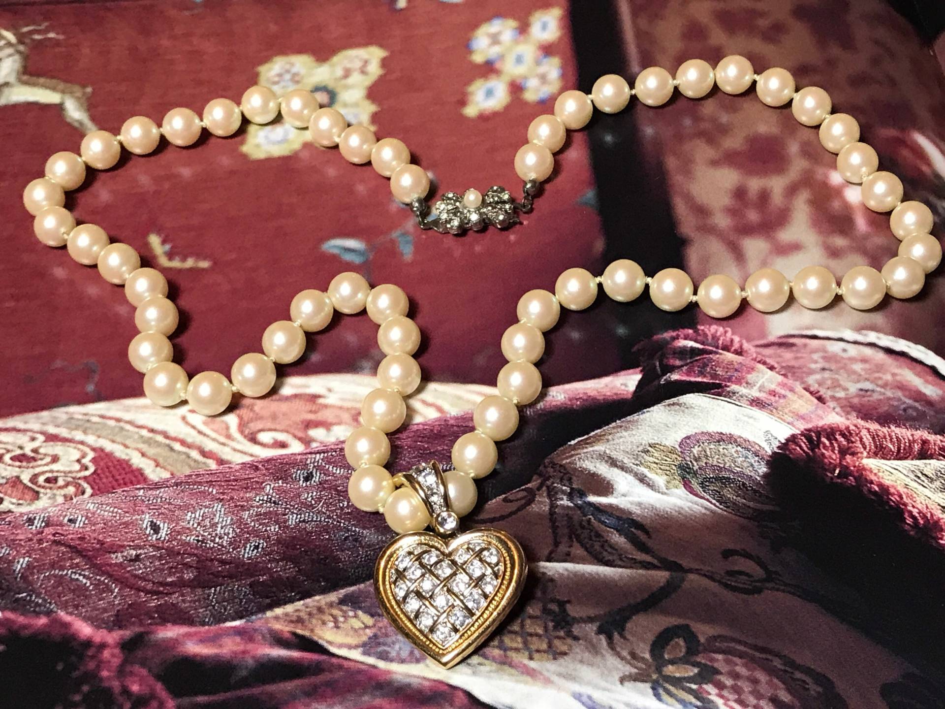 Modeschmuck Collier Kette Herz Anhänger Abnehmbar Alt Valentines Gift Modeschmuck Collier Kette Herz Anhänger Abnehmbar Alt Valentines Gift von ZauberhaftMarvelous