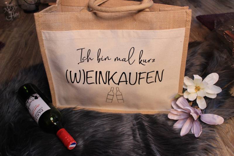 Jutetasche "Weinkaufen" Jutetasche "Weinkaufen" von ZauberhafteAugenblck